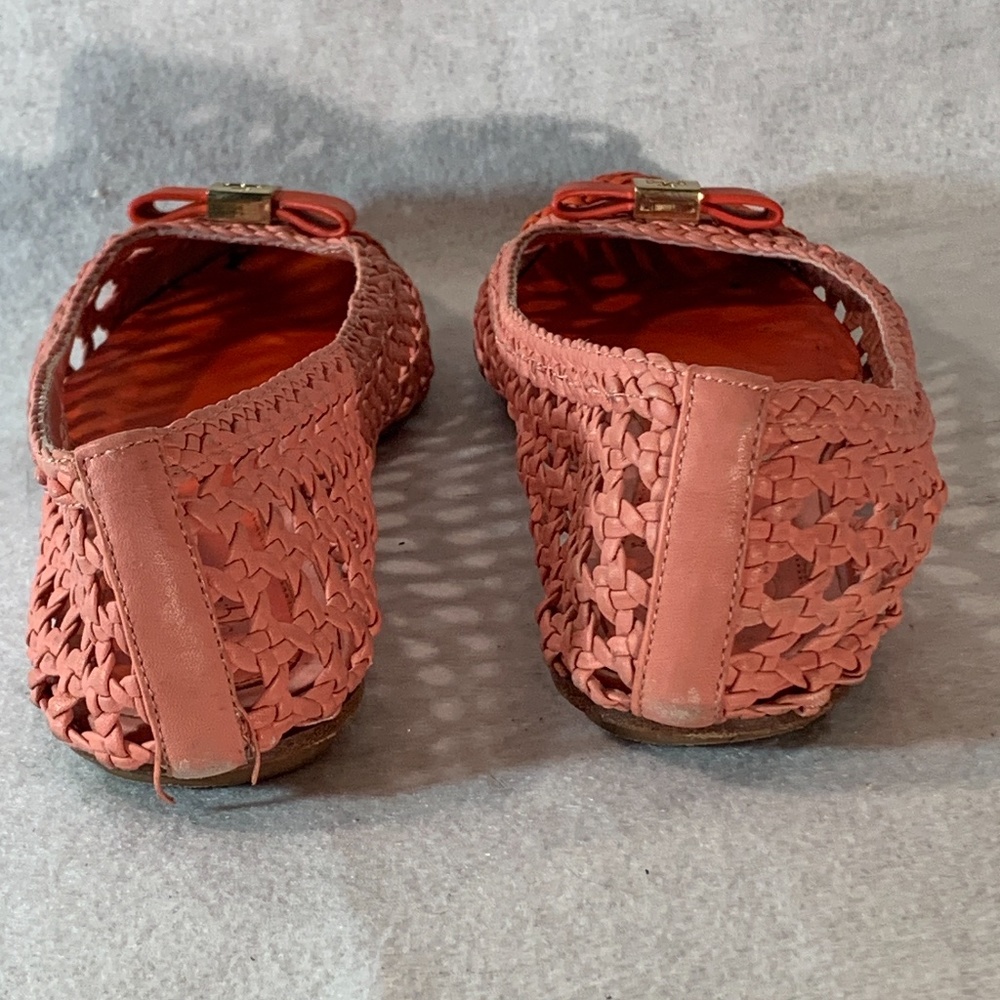 Tory Burch Woven leather Flats 7.5M Pink and Orange Gently worn - Picture 4 of 9